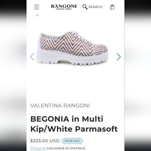 Valentina Rangoni Begonia Chunky Sneakers Size 8.5